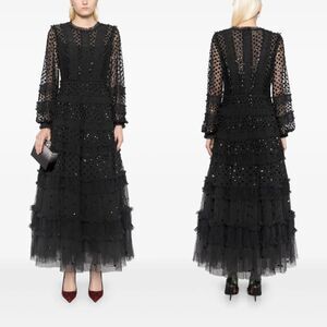 Needle & Thread Dot Shimmer Ankle Gown Navy UK6/US2